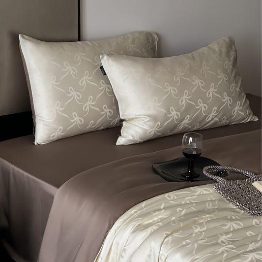 Bowknot Elegance TENCEL™ Lyocell Quilt Cover Set - Prozily