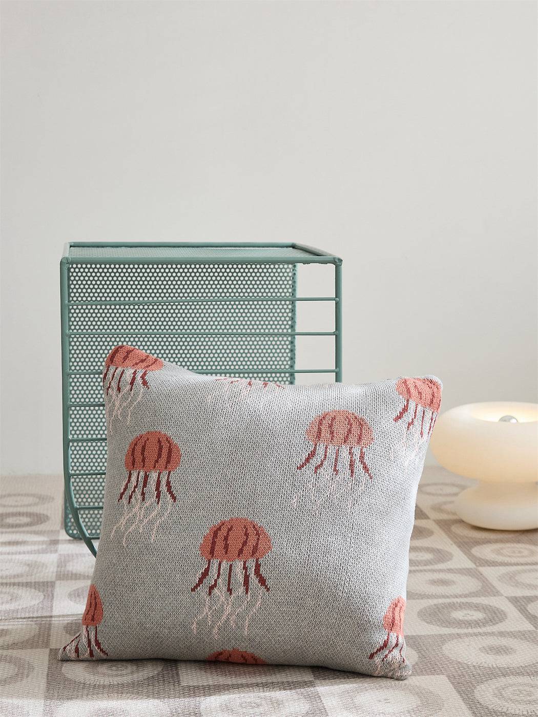 100% Premium Cotton Knitted Cushion Cover | Jellyfish - Prozily