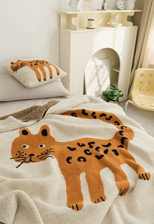 Super Soft Leopard Knitted Throw Cute Blanket - Prozily