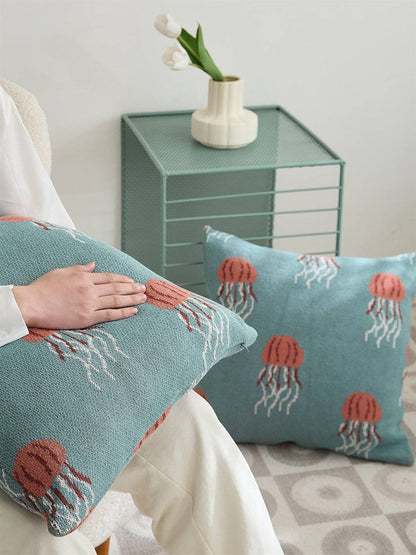 100% Premium Cotton Knitted Cushion Cover | Jellyfish - Prozily