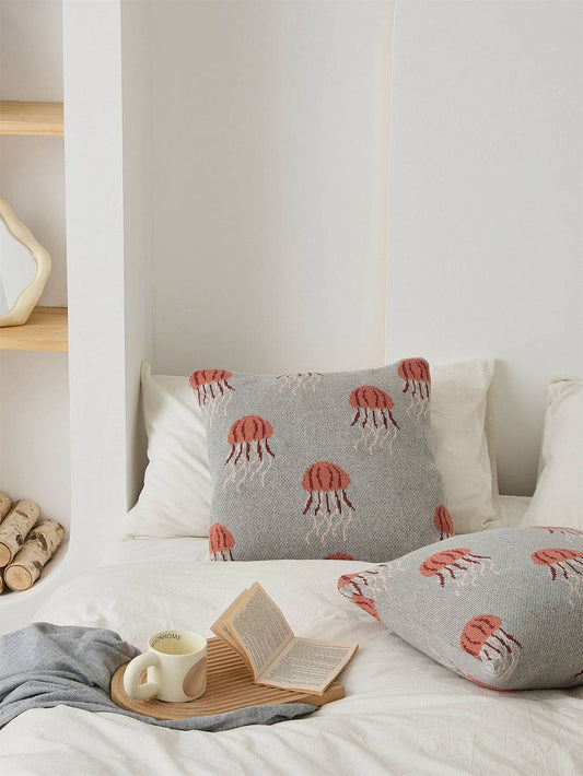 100% Premium Cotton Knitted Cushion Cover | Jellyfish - Prozily