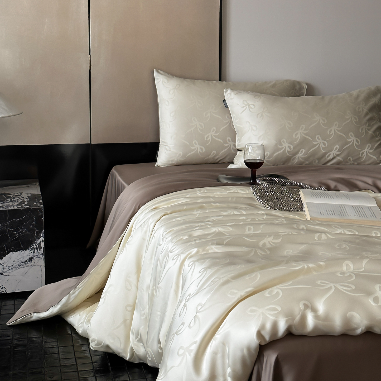 Bowknot Elegance TENCEL™ Lyocell Quilt Cover Set