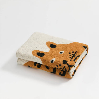 Super Soft Leopard Knitted Throw Cute Blanket - Prozily