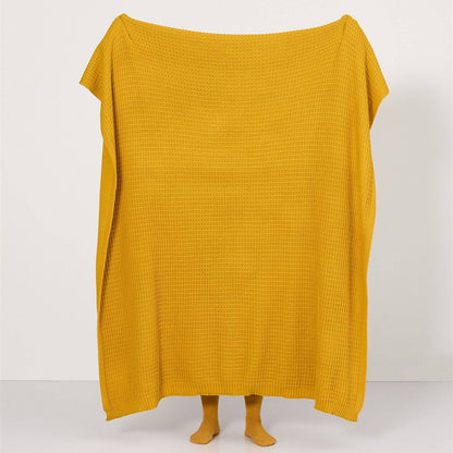 Waffle Knitted Throw Blanket - Prozily