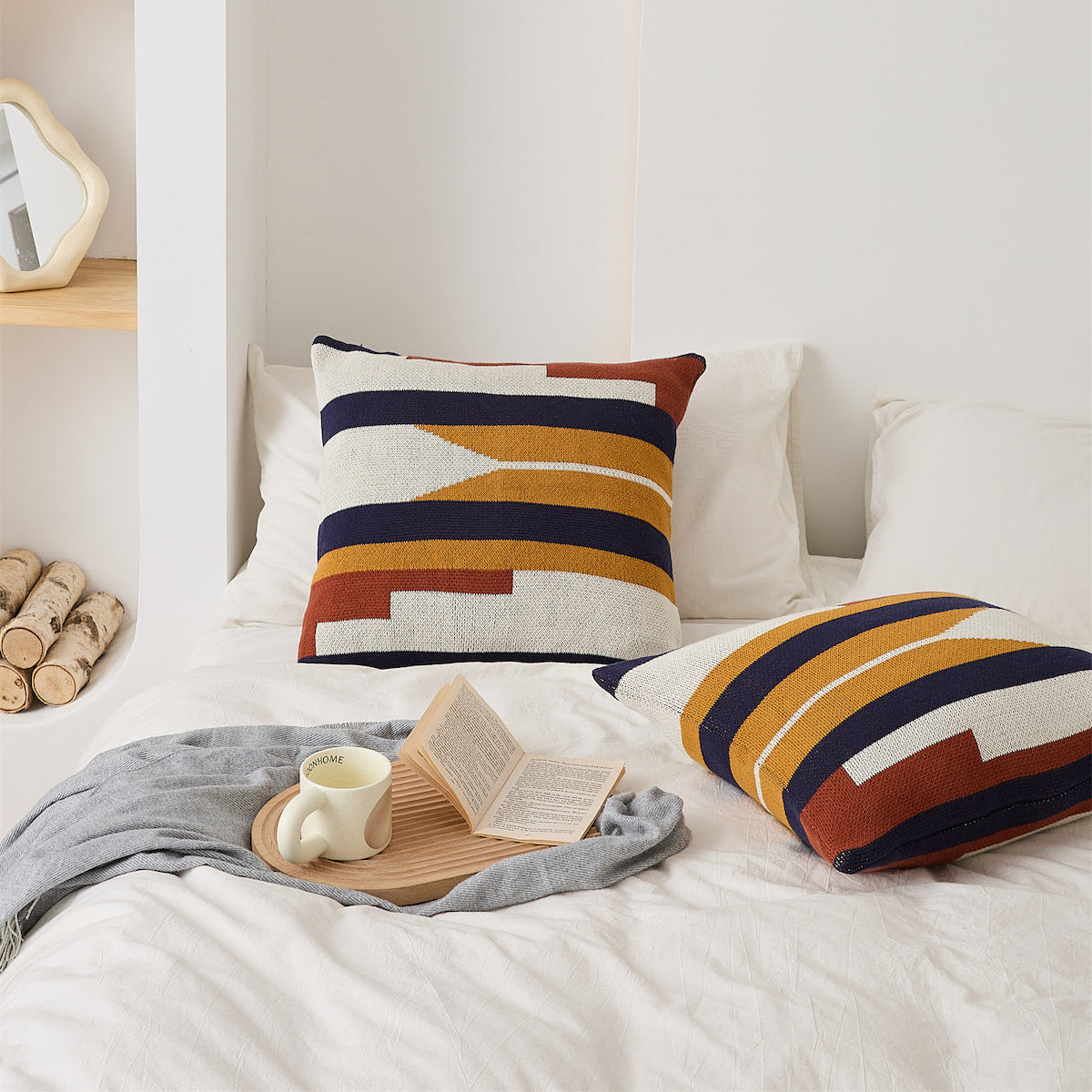 100% Premium Cotton Knitted Cushion Cover | Above the Clouds - Prozily